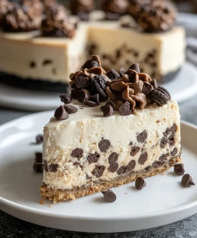 No Bake Cookie Dough Cheesecake