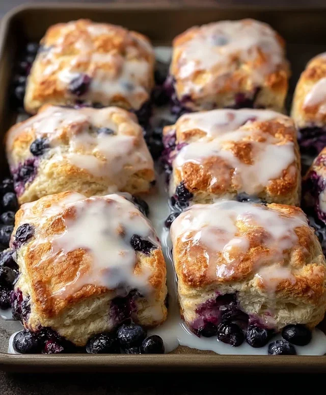 Glazed Blueberry Butter Swim Biscuits