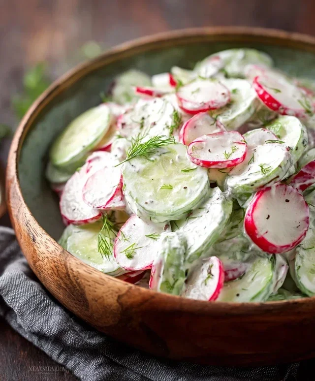 Creamy Cucumber Radish Salad