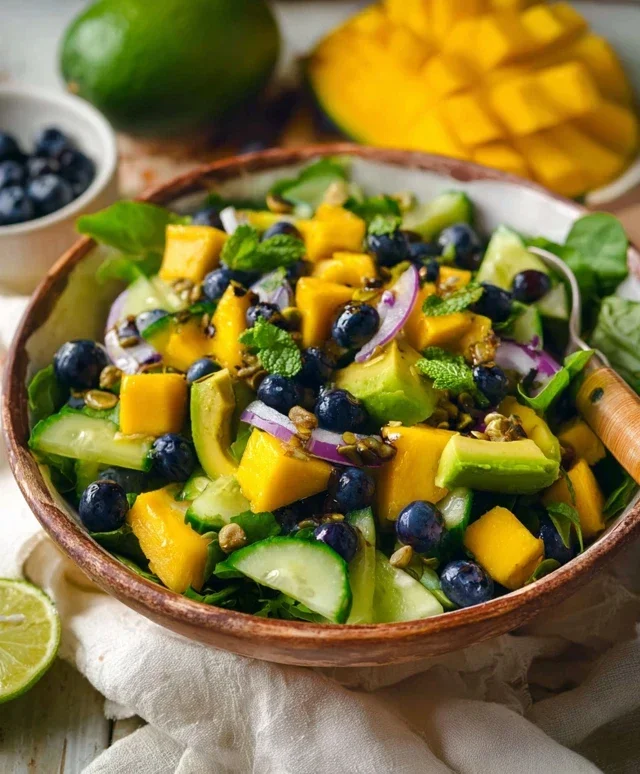 Mango Cucumber Salad with Blueberry and Avocado