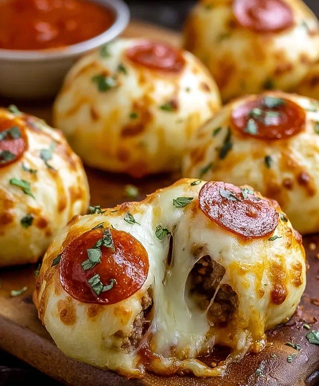 Cheesy Beef Beef Pepperoni Pizza Bombs Recipe