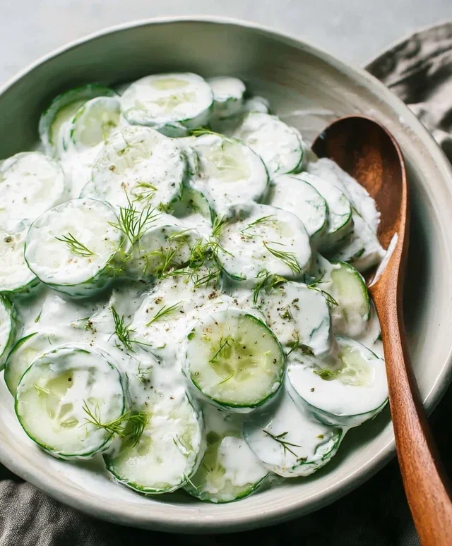 Creamy Cucumber Salad with Greek Yogurt Dressing