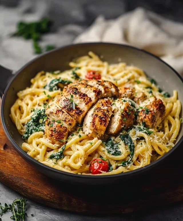 Healthy Garlic Parmesan Chicken Pasta