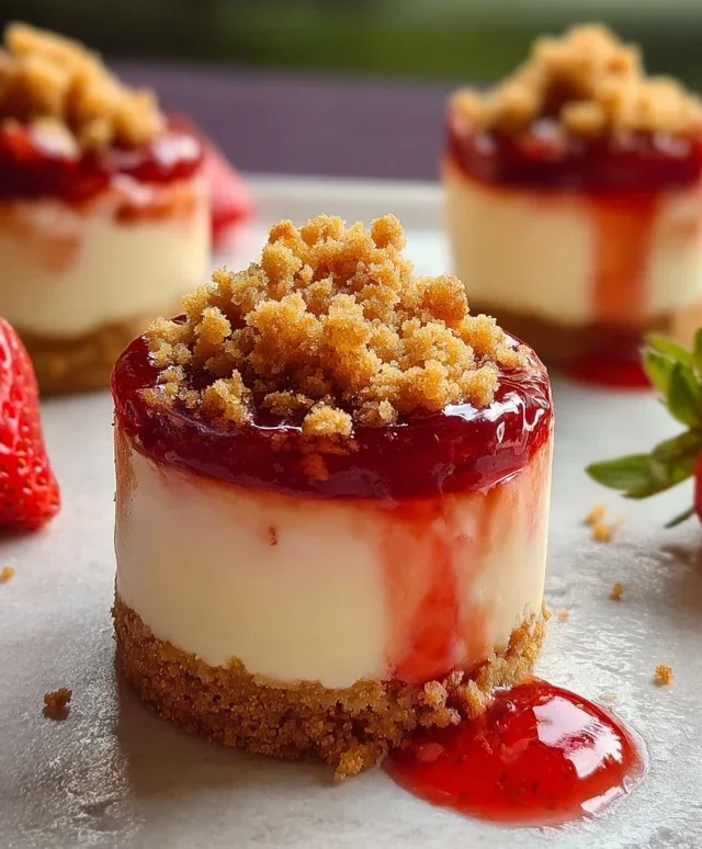 Mini Strawberry Crunch Stuffed Cheesecake