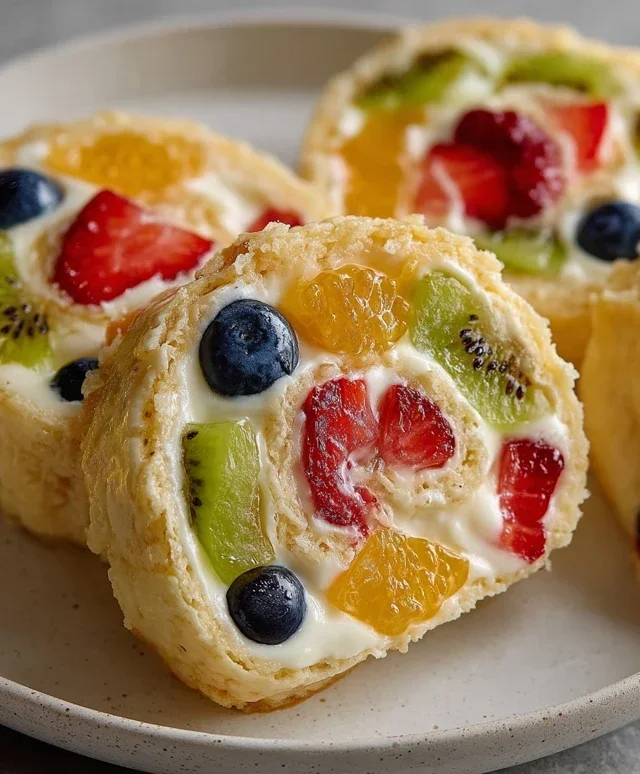 Cheesecake Fruit Salad Roll Ups