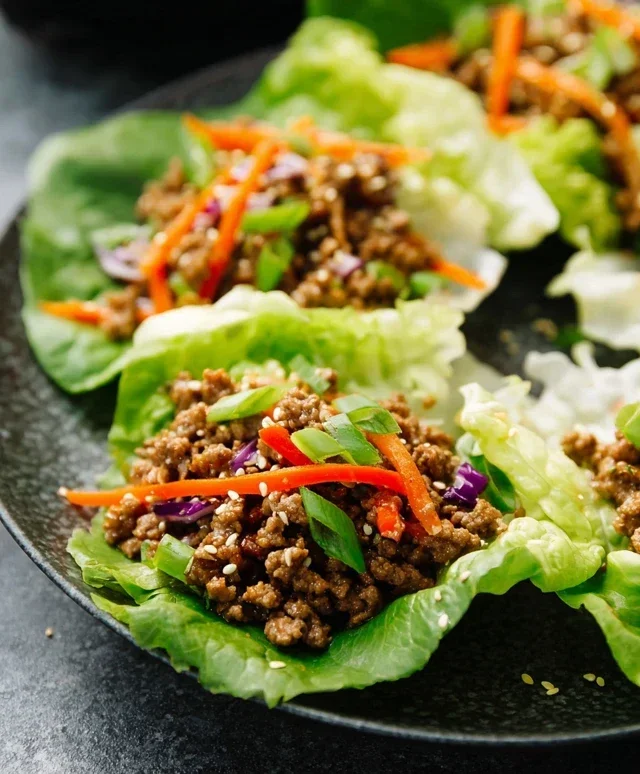 Asian Style Ground Beef Lettuce Wraps