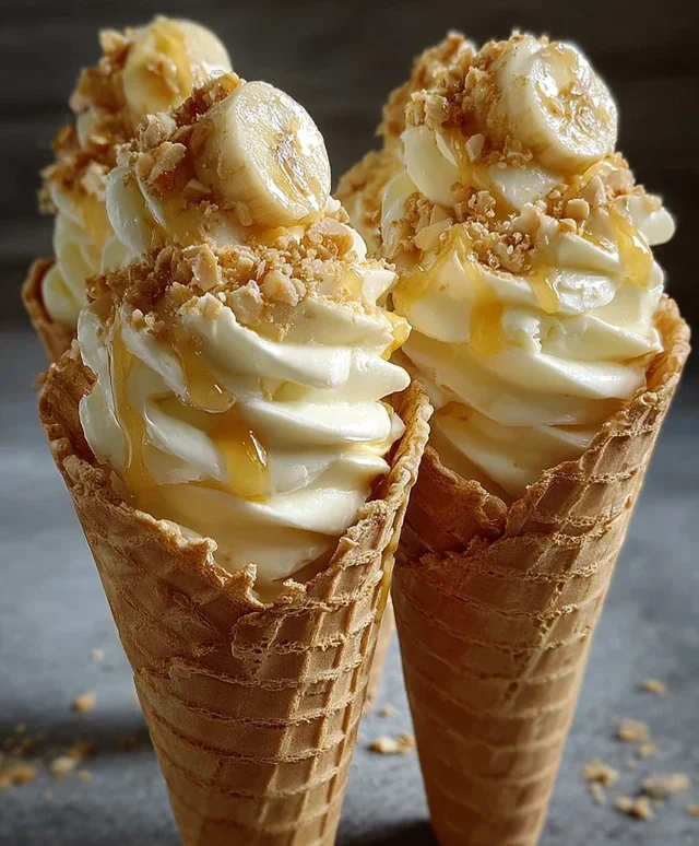 Banana Pudding Cheesecake Cones