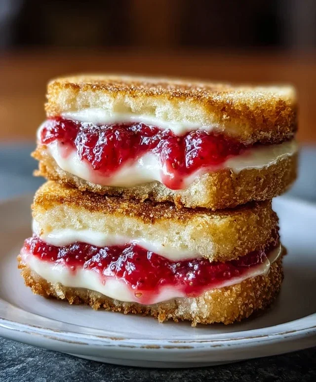 Fried Strawberry Cheesecake Sandwiches