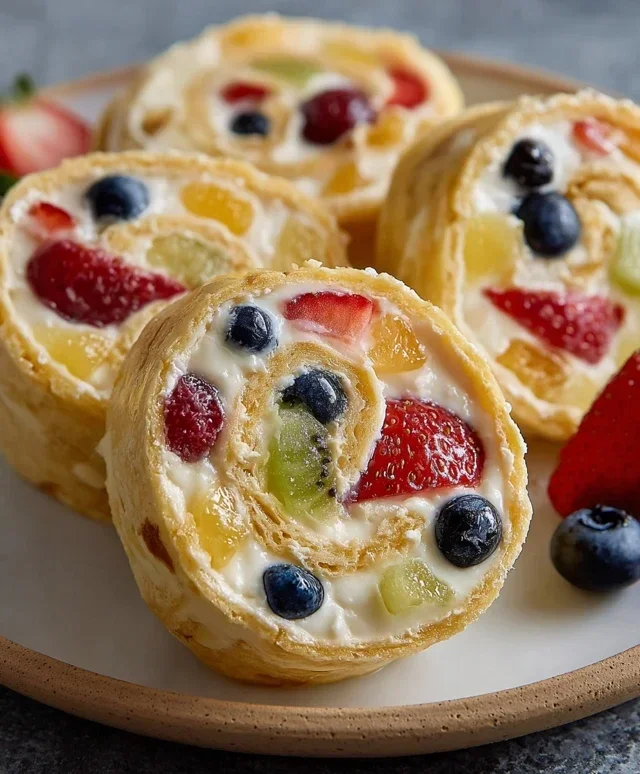 Cheesecake Fruit Salad Roll Ups