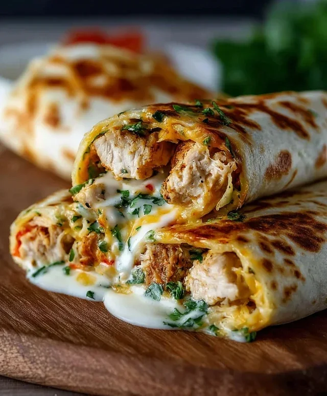 Low Carb Cheesy Garlic Chicken Wraps