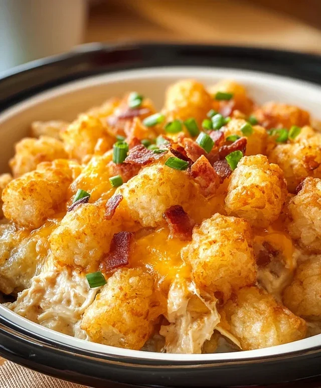 Crock Pot Chicken Tater Tot Casserole