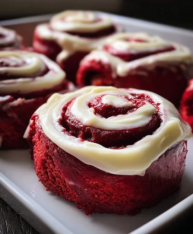 Red Velvet Cinnamon Rolls with Cream Cheese Icing