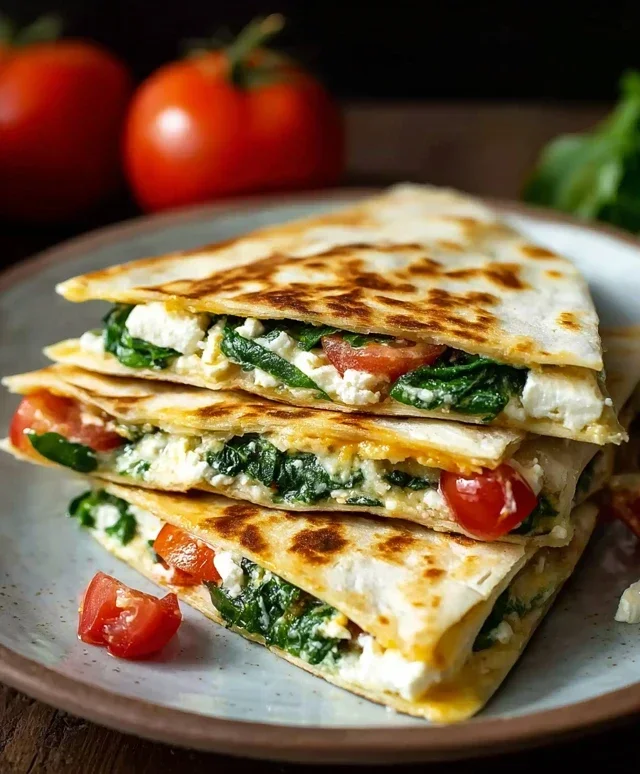 Spinach and Feta Quesadillas