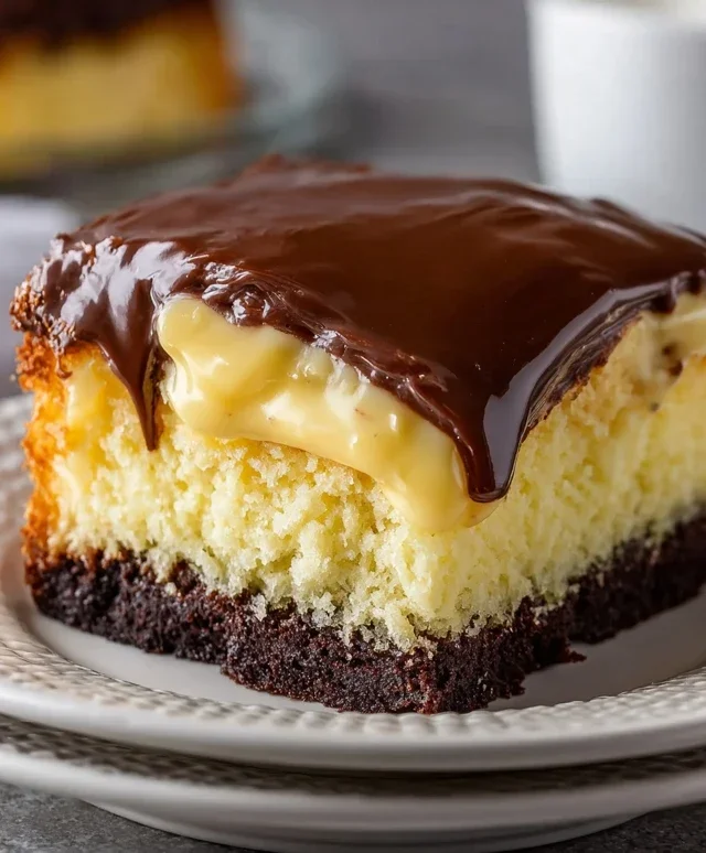 Boston Cream Poke Cake