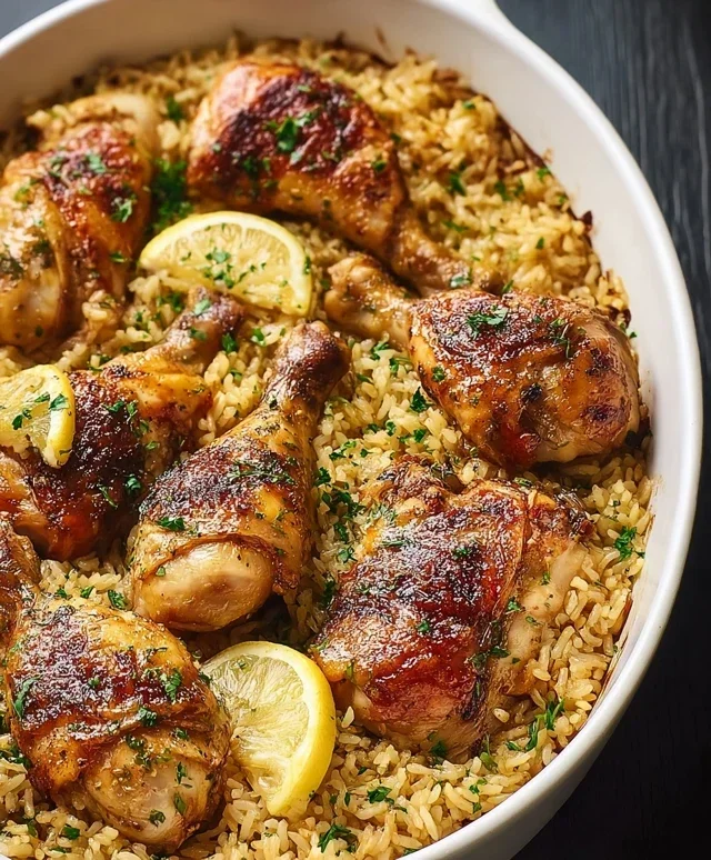Baked Chicken Legs and Rice