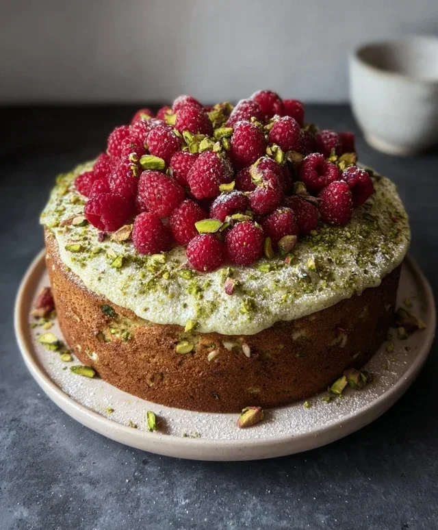 Pistachio Raspberry Cake