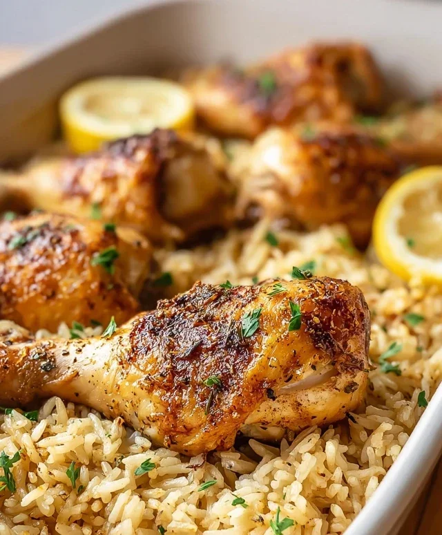 Baked Chicken Legs and Rice