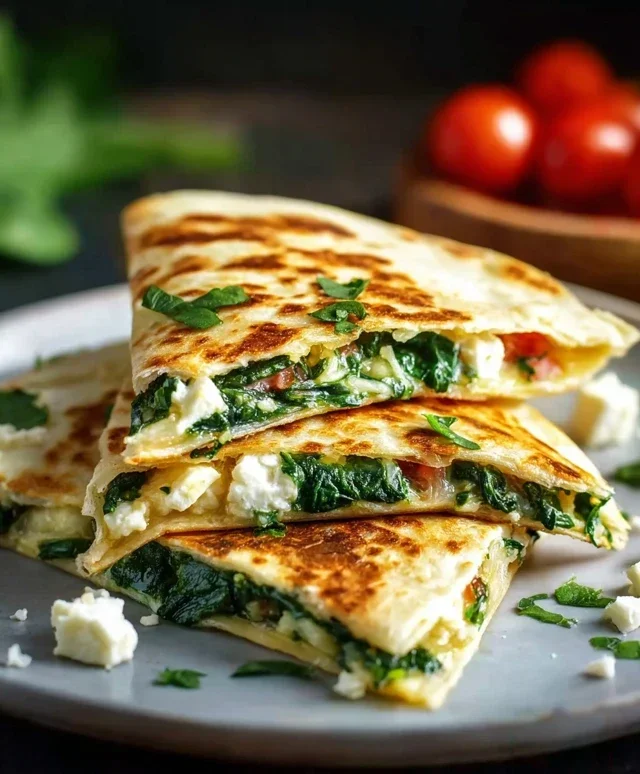 Spinach and Feta Quesadillas