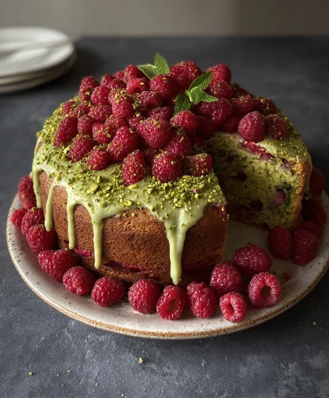 Pistachio Raspberry Cake