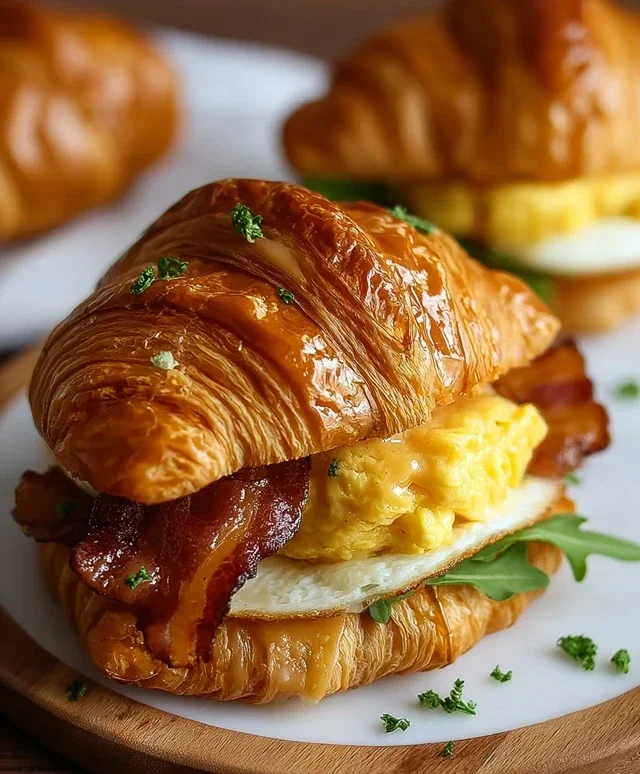 Killer Maple Mustard Croissant Breakfast Sandwiches