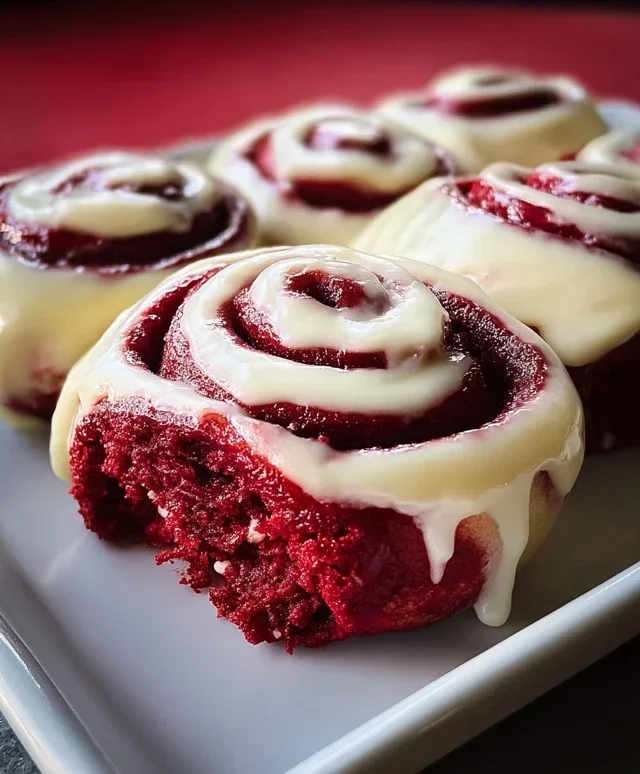 Red Velvet Cinnamon Rolls with Cream Cheese Icing