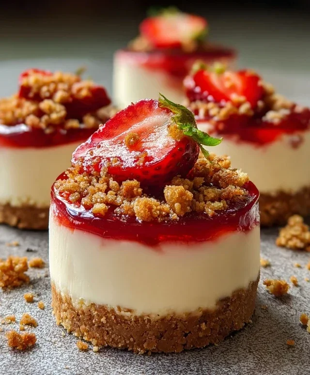 Mini Strawberry Crunch Stuffed Cheesecake