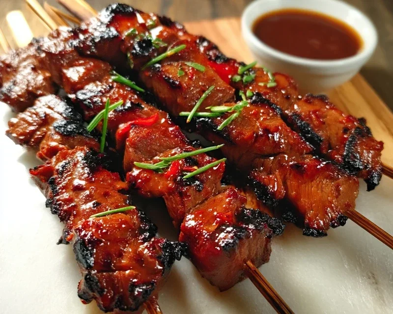 BBQ Beef Skewers with Filipino BBQ Marinade