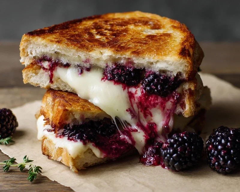 Blackberry Balsamic and Brie Grilled Cheese