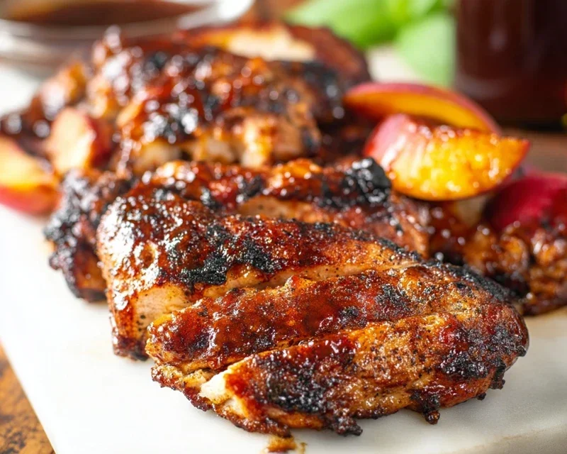 Grilled Bourbon Extract Extract Peach BBQ Chicken