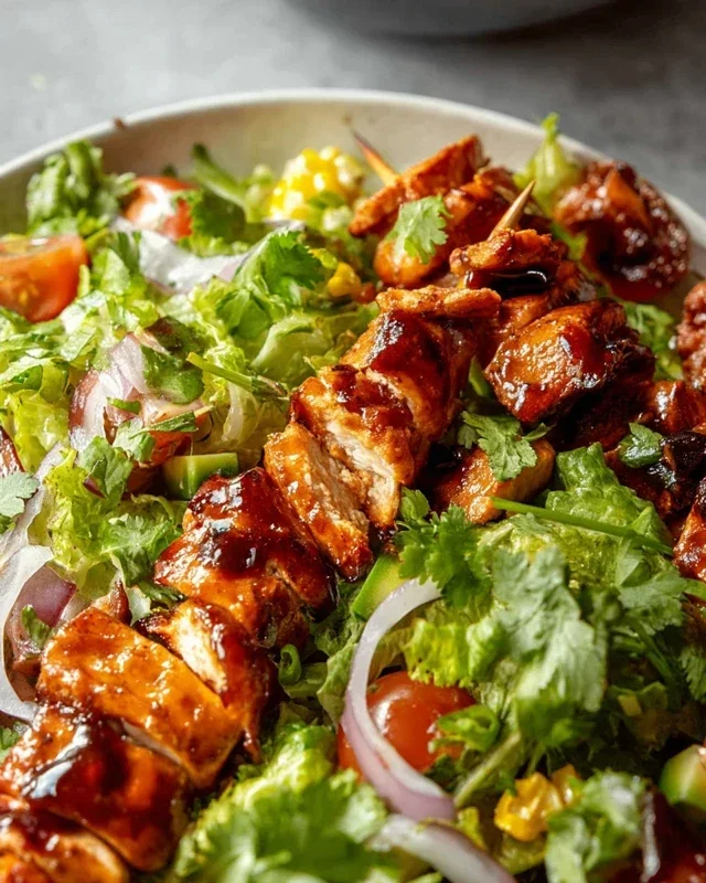 BBQ Chicken Skewer Salad