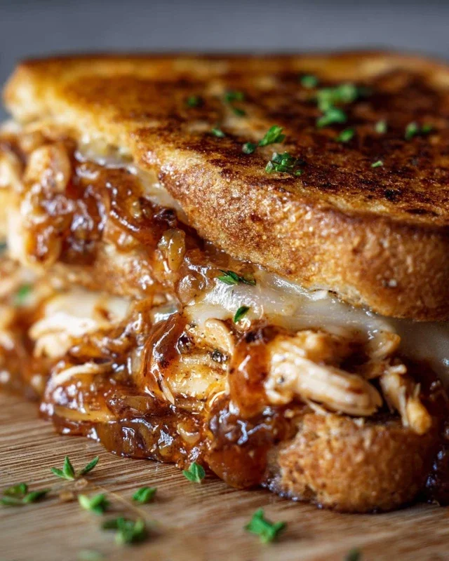 BBQ Chicken Grilled Cheese Sandwich