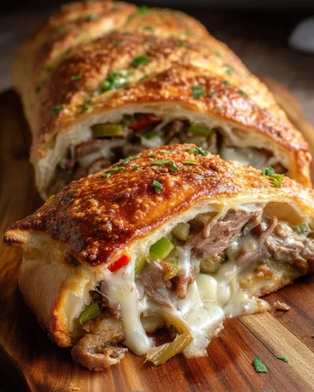 Philly Cheesesteak Stromboli