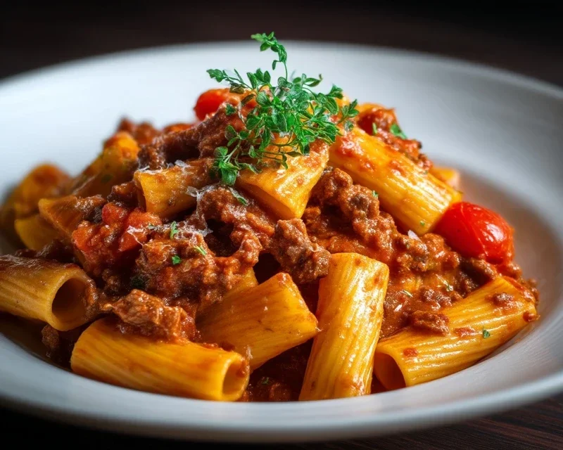 Beef Pasta in Tomato Sauce {Beef Ragu Pasta}