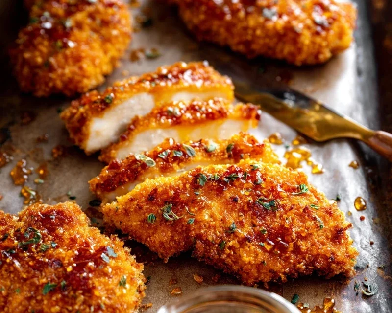 Baked Crunchy Hot Honey Chicken