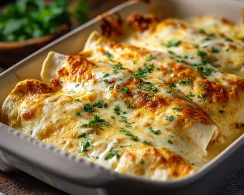 Creamy White Chicken Enchiladas