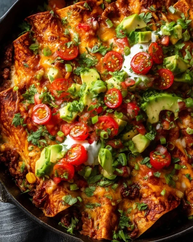 Beef Skillet Enchiladas
