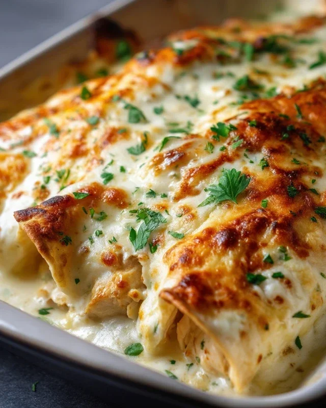 Creamy White Chicken Enchiladas