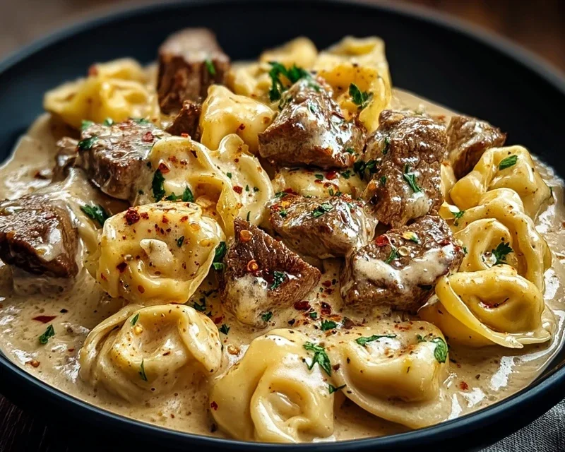 Cracked Garlic Steak Tortellini in Creamhouse Sauce Bliss