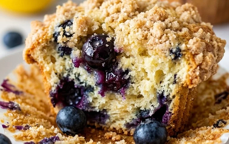 Lemon Blueberry Streusel Muffins