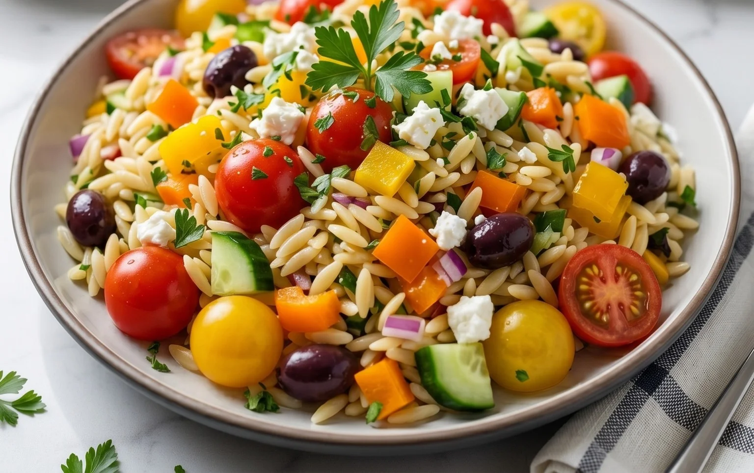 Rainbow Orzo Salad