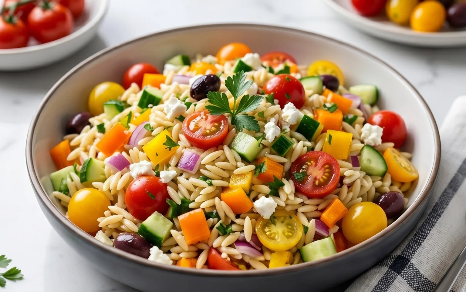 Rainbow Orzo Salad