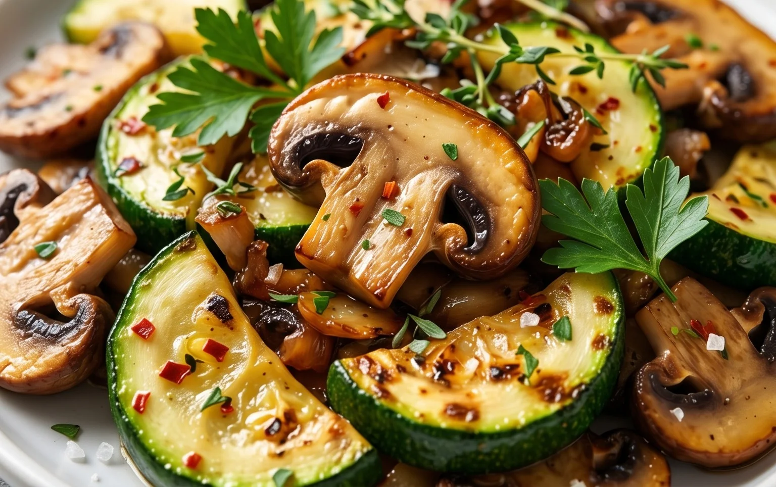 Skillet Zucchini and Mushrooms