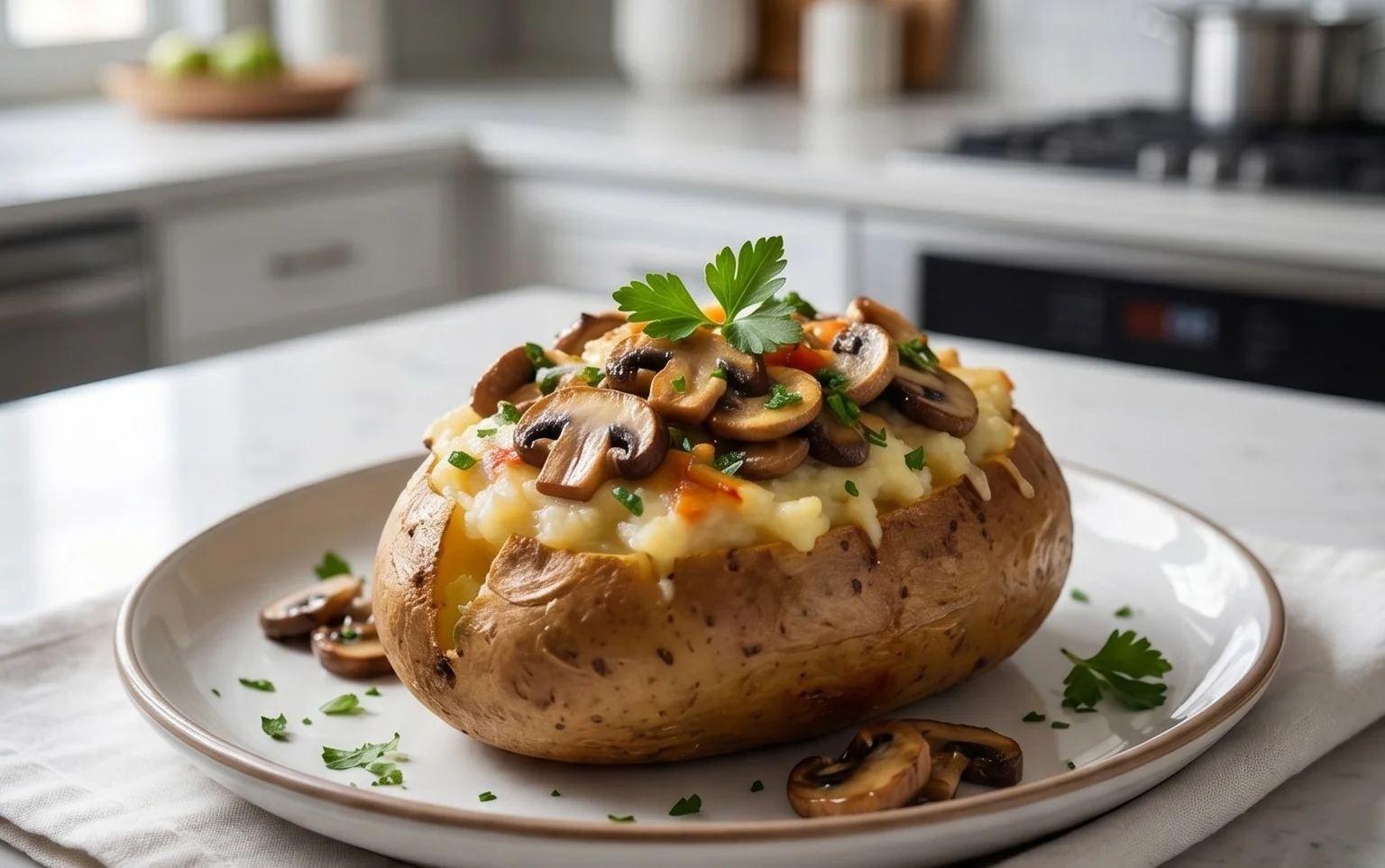 The Ultimate Stuffed Baked Potatoes with Mushrooms