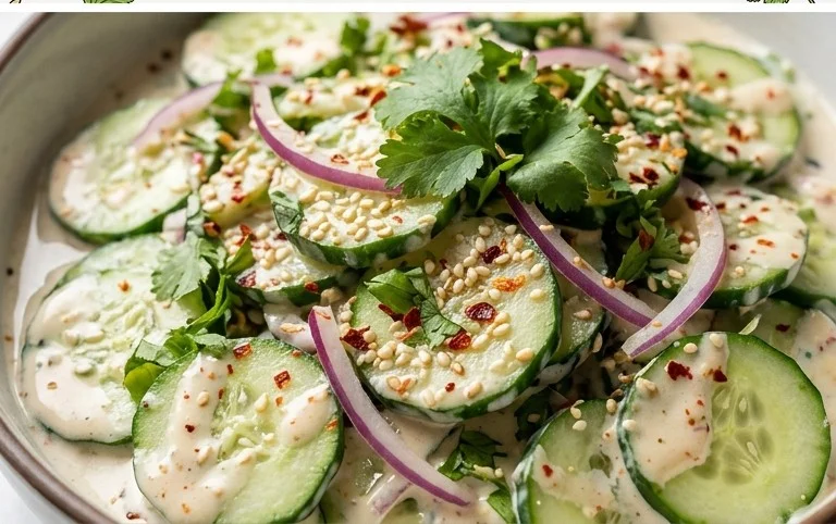 Creamy Asian Cucumber Salad Bowl