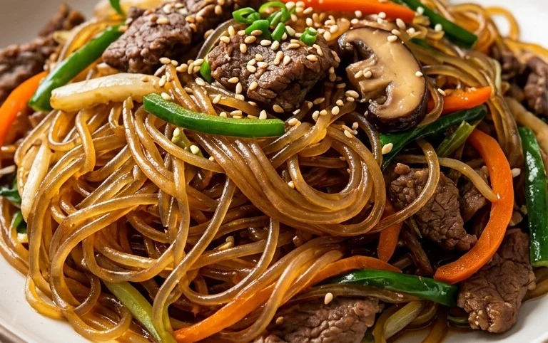 Japchae (Korean Glass Noodle Stir Fry)
