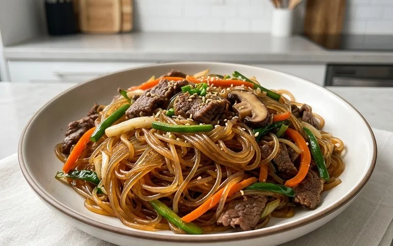 Japchae (Korean Glass Noodle Stir Fry)