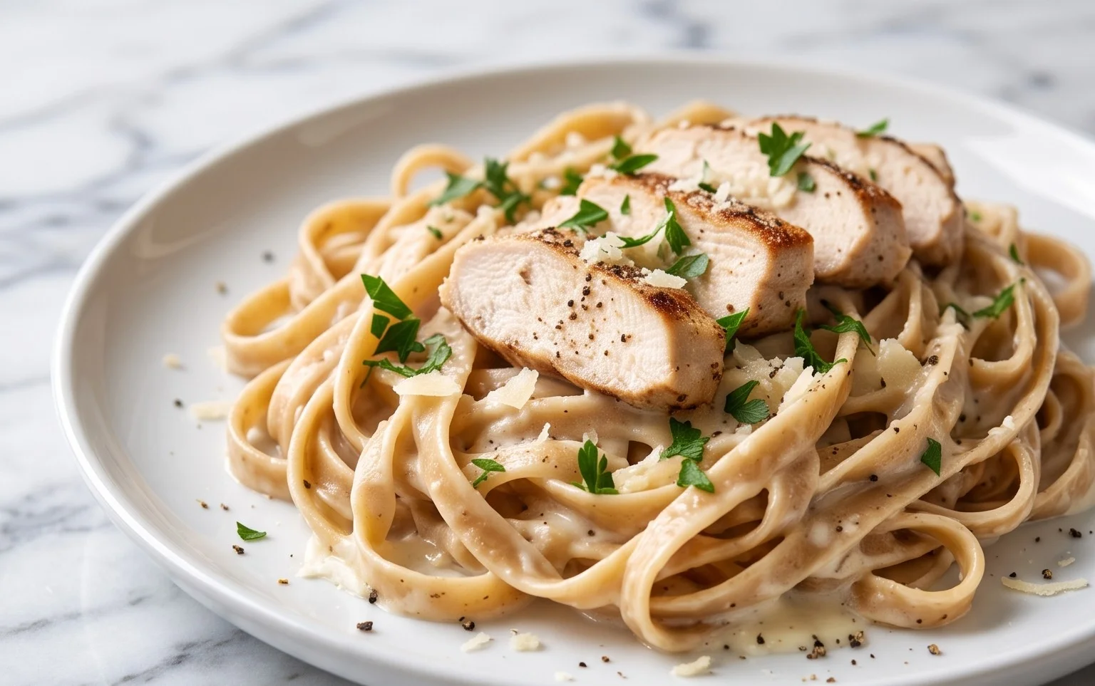 Low Calorie Chicken Alfredo