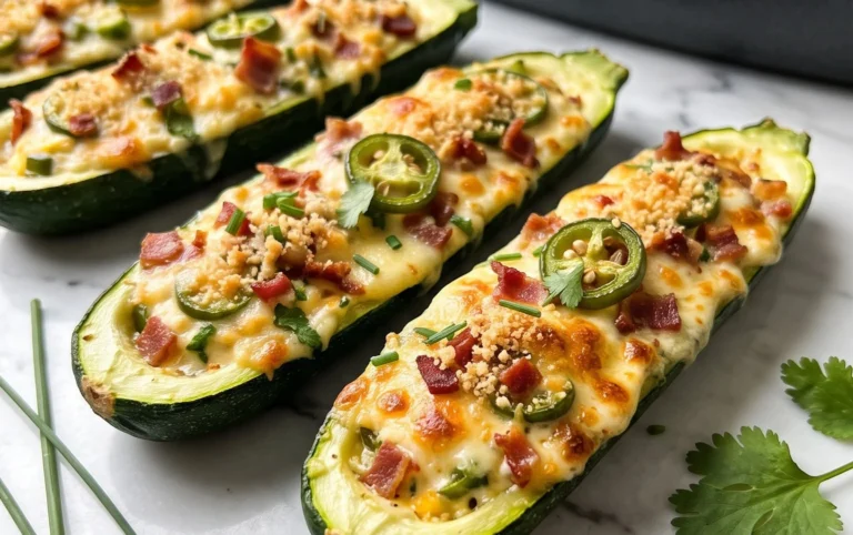 Jalapeno Popper Zucchini Boats