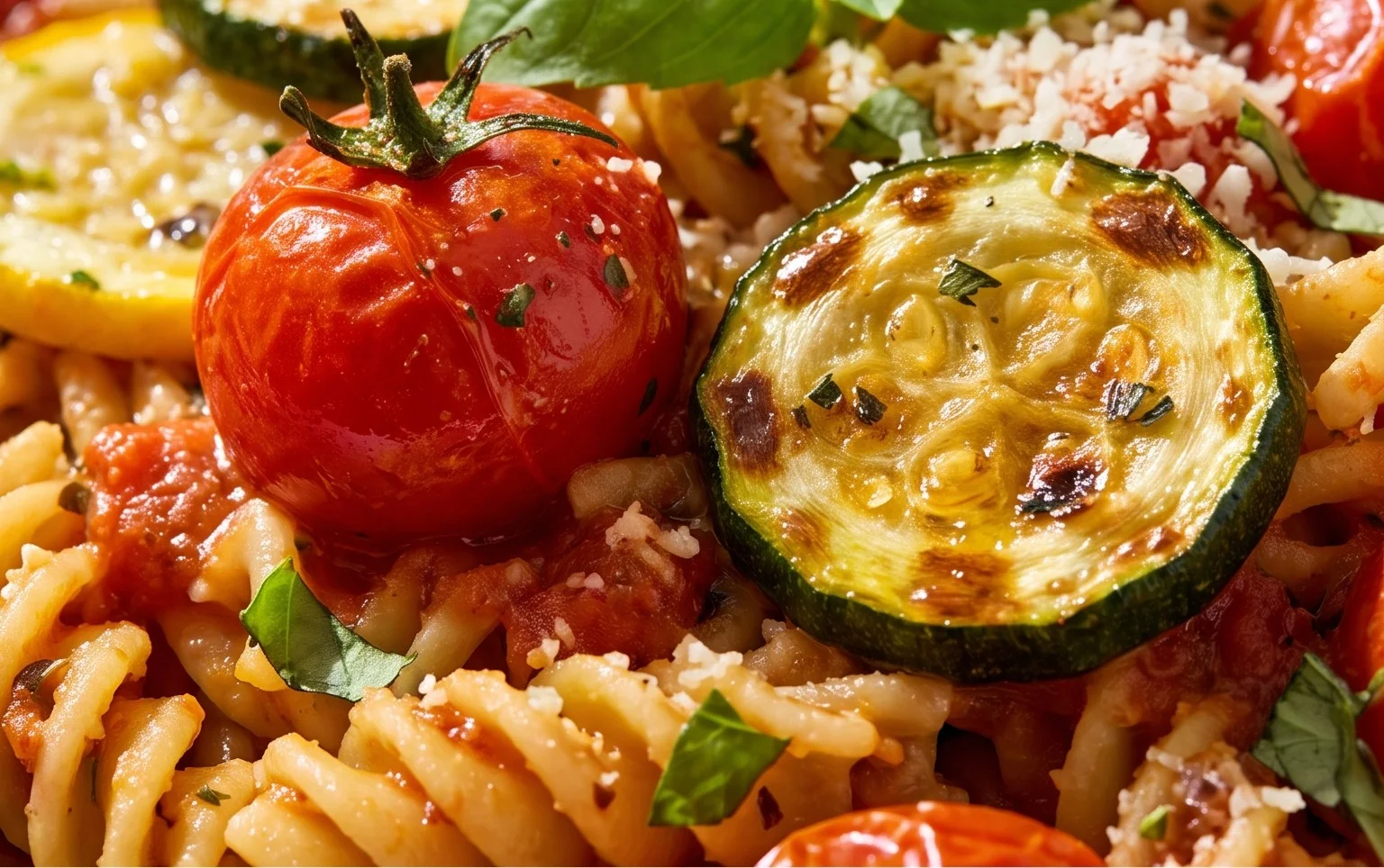 Healthy Tomato Zucchini Pasta