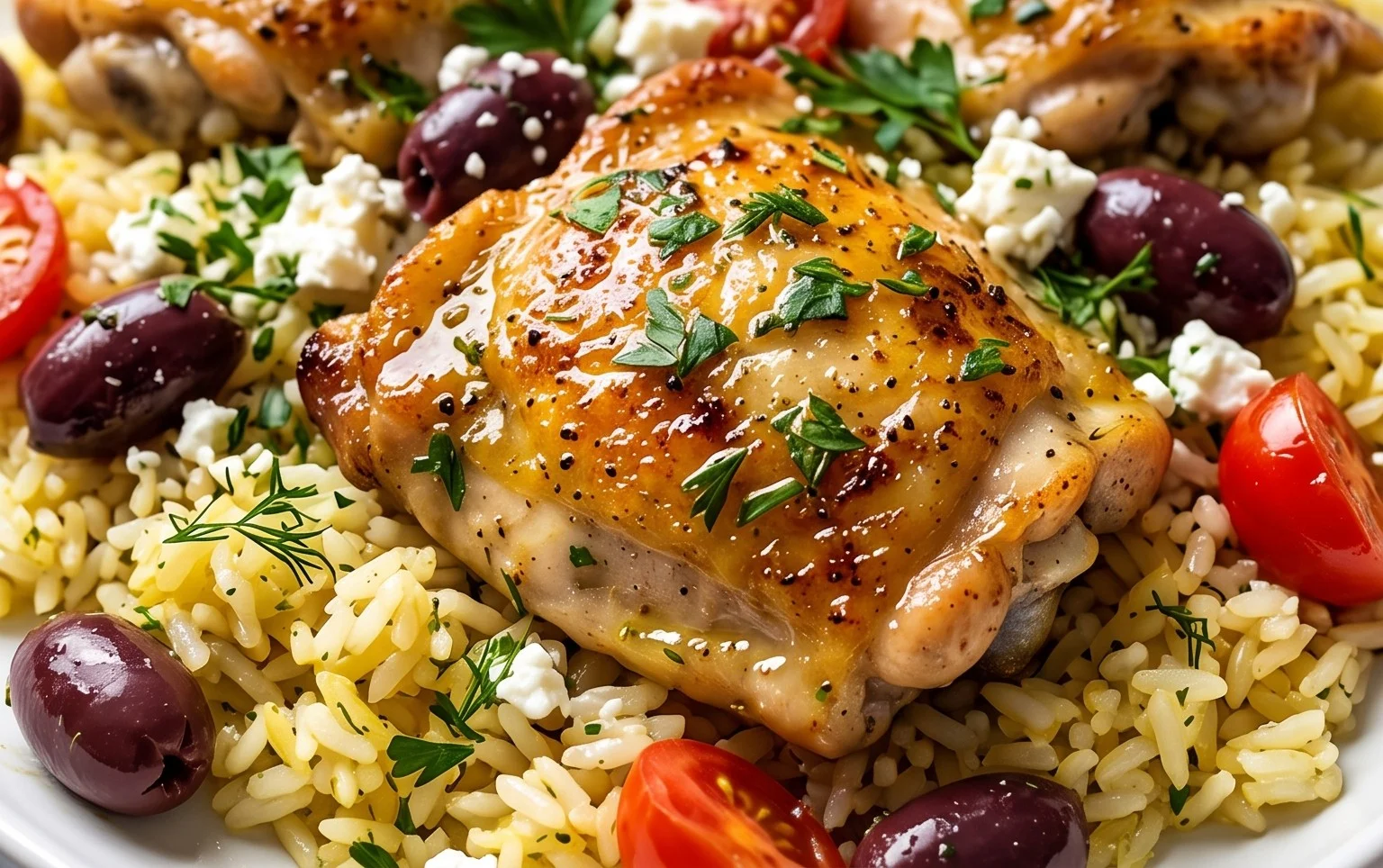 Greek Chicken and Lemon Rice (30 Minutes, One-Pot)